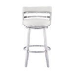 26 Inch White and Silver Swivel Bar Stool with Footrest 12 26 Inch White and Silver Swivel Bar Stool with Footrest