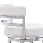 26 Inch White and Silver Swivel Bar Stool with Footrest 16 26 Inch White and Silver Swivel Bar Stool with Footrest