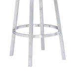 26 Inch White and Silver Swivel Bar Stool with Footrest 13 26 Inch White and Silver Swivel Bar Stool with Footrest