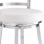26 Inch White and Silver Swivel Bar Stool with Footrest 17 26 Inch White and Silver Swivel Bar Stool with Footrest