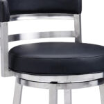 30 Inch Black and Silver Swivel Low Back Bar Stool