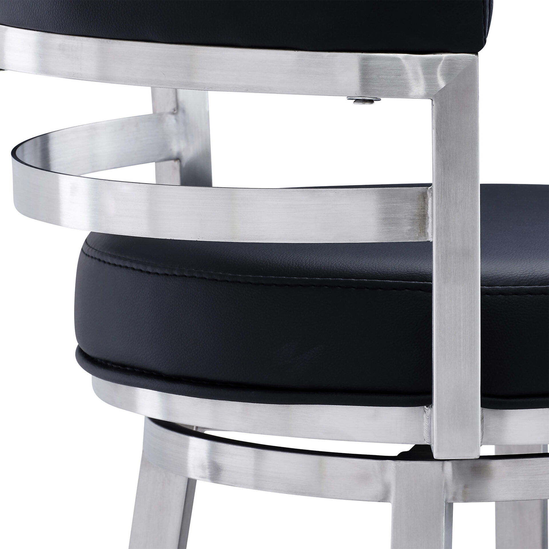 35 Inch Black Faux Leather Swivel Low Back Bar Stool 6 35 Inch Black Faux Leather Swivel Low Back Bar Stool - Image 6