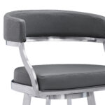 42 Inch Gray Faux Leather Swivel Bar Stool With Arms 14 42 Inch Gray Faux Leather Swivel Bar Stool With Arms