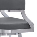 42 Inch Gray Faux Leather Swivel Bar Stool With Arms 16 42 Inch Gray Faux Leather Swivel Bar Stool With Arms