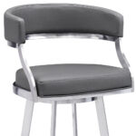 42 Inch Gray Faux Leather Swivel Bar Stool With Arms 18 42 Inch Gray Faux Leather Swivel Bar Stool With Arms