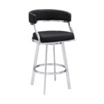 38" Black Faux Leather Swivel Counter Height Bar Stool 10 38" Black Faux Leather Swivel Counter Height Bar Stool