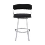 38" Black Faux Leather Swivel Counter Height Bar Stool 12 38" Black Faux Leather Swivel Counter Height Bar Stool