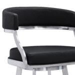 38" Black Faux Leather Swivel Counter Height Bar Stool 14 38" Black Faux Leather Swivel Counter Height Bar Stool