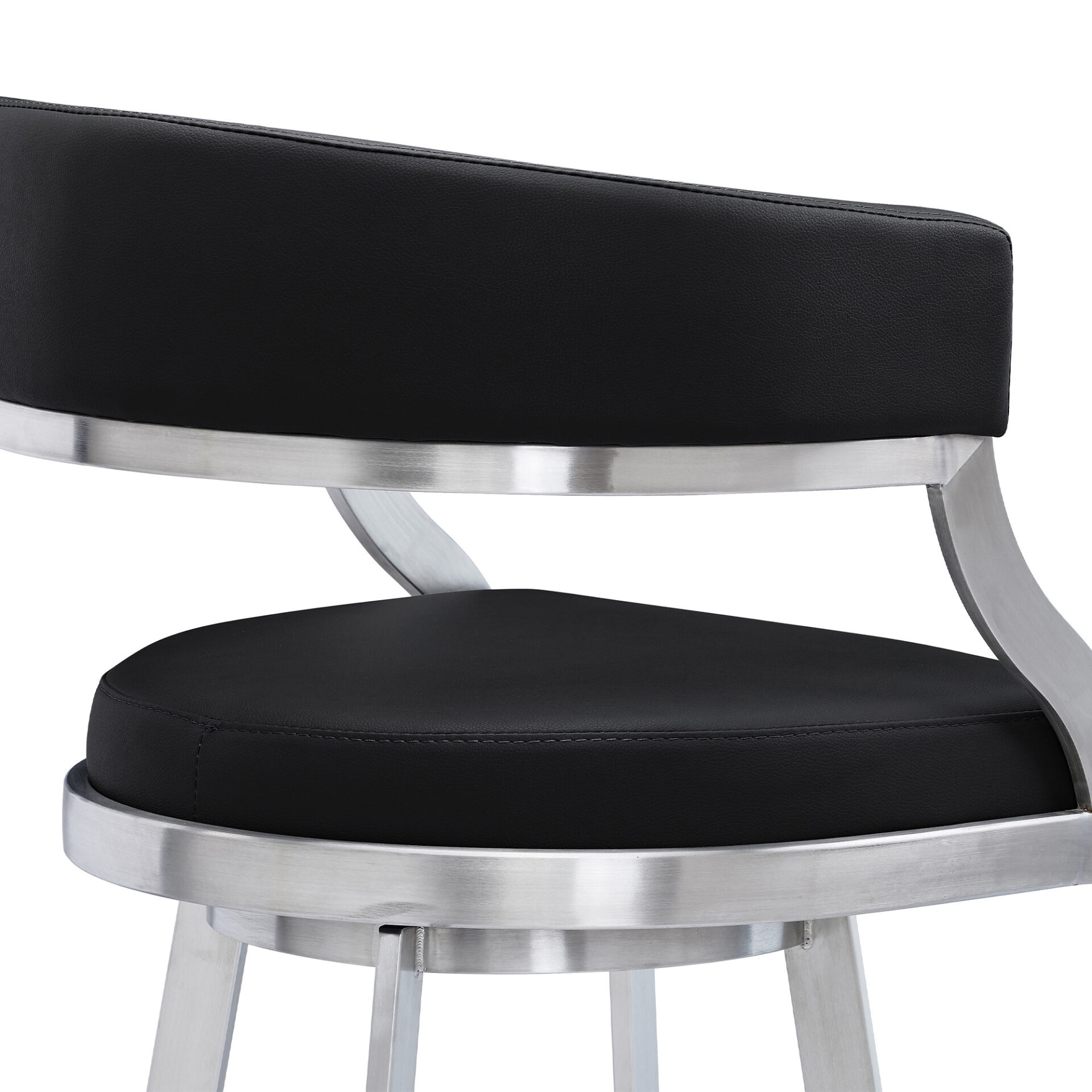 38" Black Faux Leather Swivel Counter Height Bar Stool 6 38" Black Faux Leather Swivel Counter Height Bar Stool - Image 6