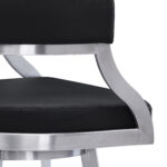 38" Black Faux Leather Swivel Counter Height Bar Stool 16 38" Black Faux Leather Swivel Counter Height Bar Stool