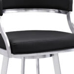38" Black Faux Leather Swivel Counter Height Bar Stool 17 38" Black Faux Leather Swivel Counter Height Bar Stool