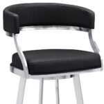 38" Black Faux Leather Swivel Counter Height Bar Stool 18 38" Black Faux Leather Swivel Counter Height Bar Stool