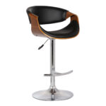 24 Inch Black and Silver Adjustable Swivel Bar Stool