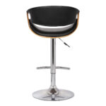 24 Inch Black and Silver Adjustable Swivel Bar Stool