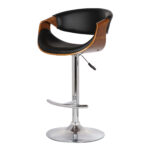 24 Inch Black and Silver Adjustable Swivel Bar Stool