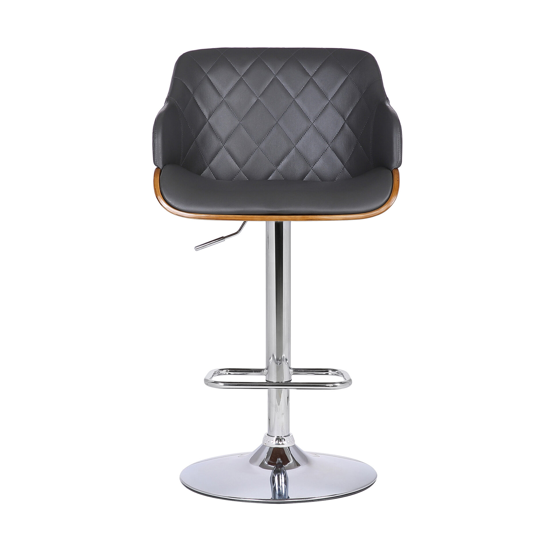 Adjustable Gray and Silver Low Back Swivel Bar Stool 3 Adjustable Gray and Silver Low Back Swivel Bar Stool - Image 3