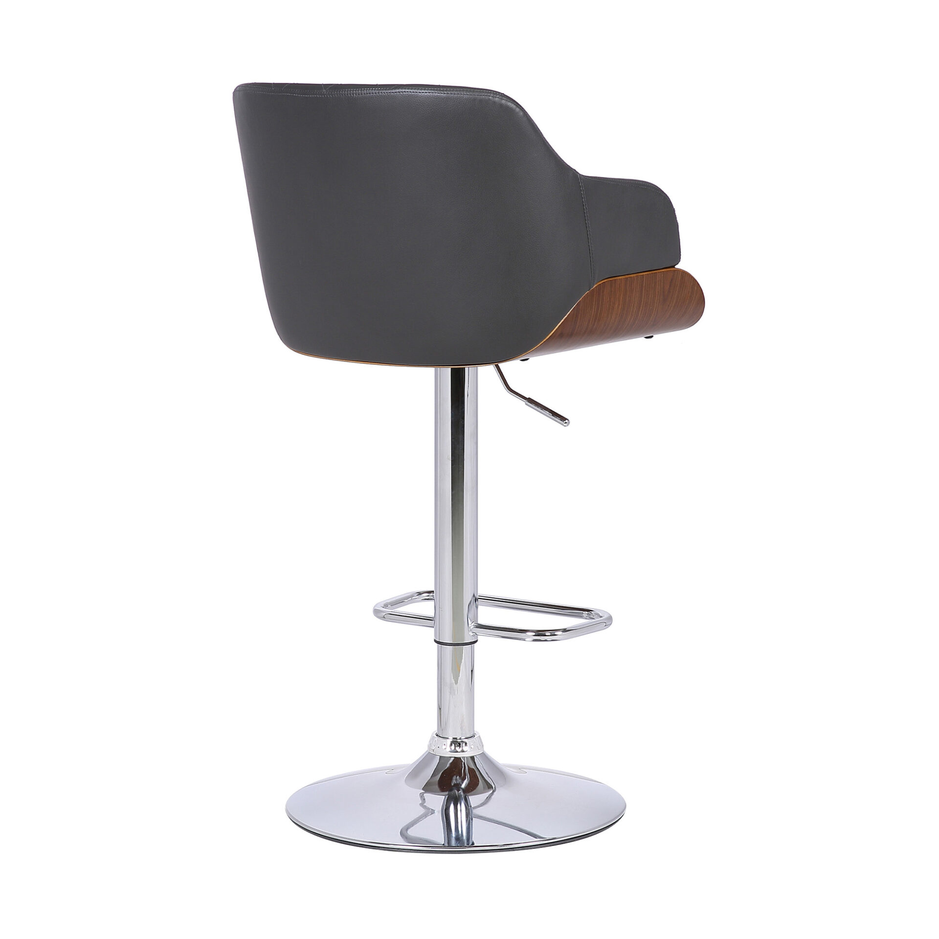 Adjustable Gray and Silver Low Back Swivel Bar Stool 5 Adjustable Gray and Silver Low Back Swivel Bar Stool - Image 5