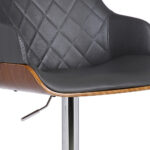Adjustable Gray and Silver Low Back Swivel Bar Stool 17 Adjustable Gray and Silver Low Back Swivel Bar Stool
