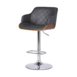 Adjustable Gray and Silver Low Back Swivel Bar Stool 16 Adjustable Gray and Silver Low Back Swivel Bar Stool