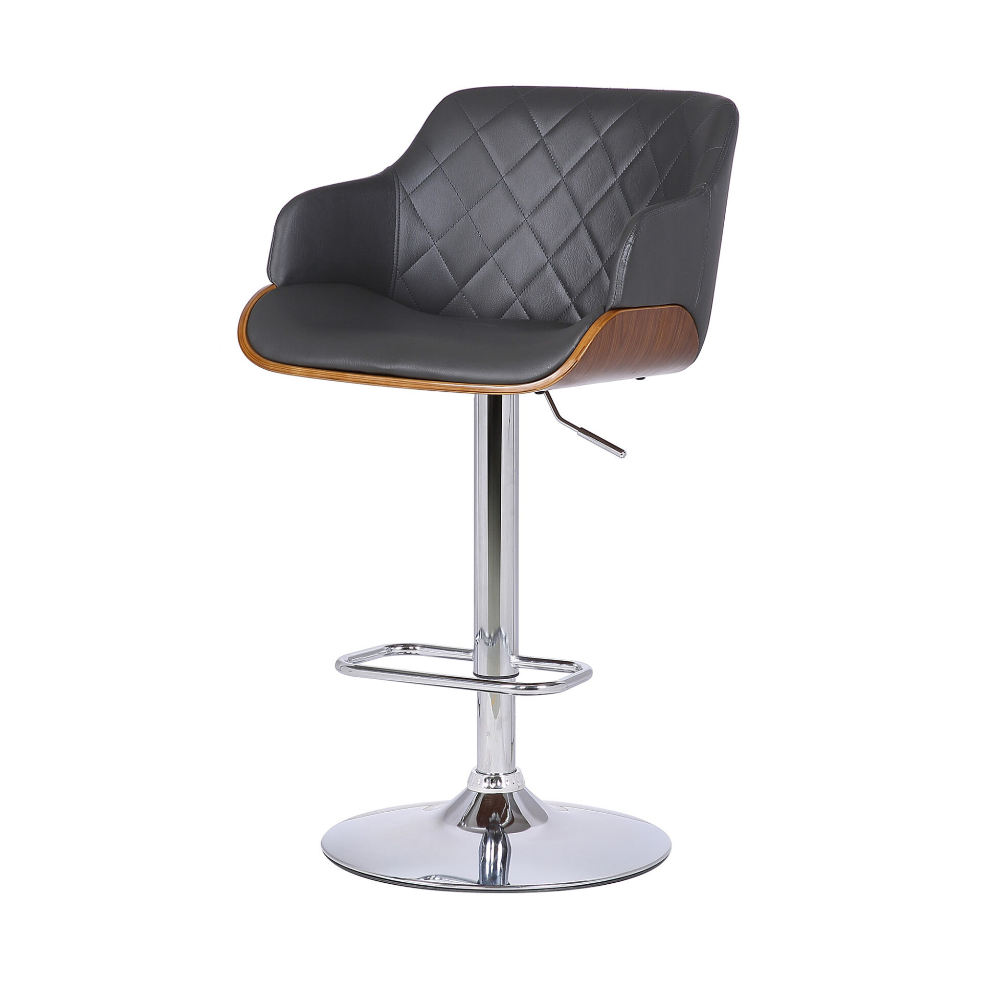 Adjustable Gray and Silver Low Back Swivel Bar Stool 7 Adjustable Gray and Silver Low Back Swivel Bar Stool - Image 7