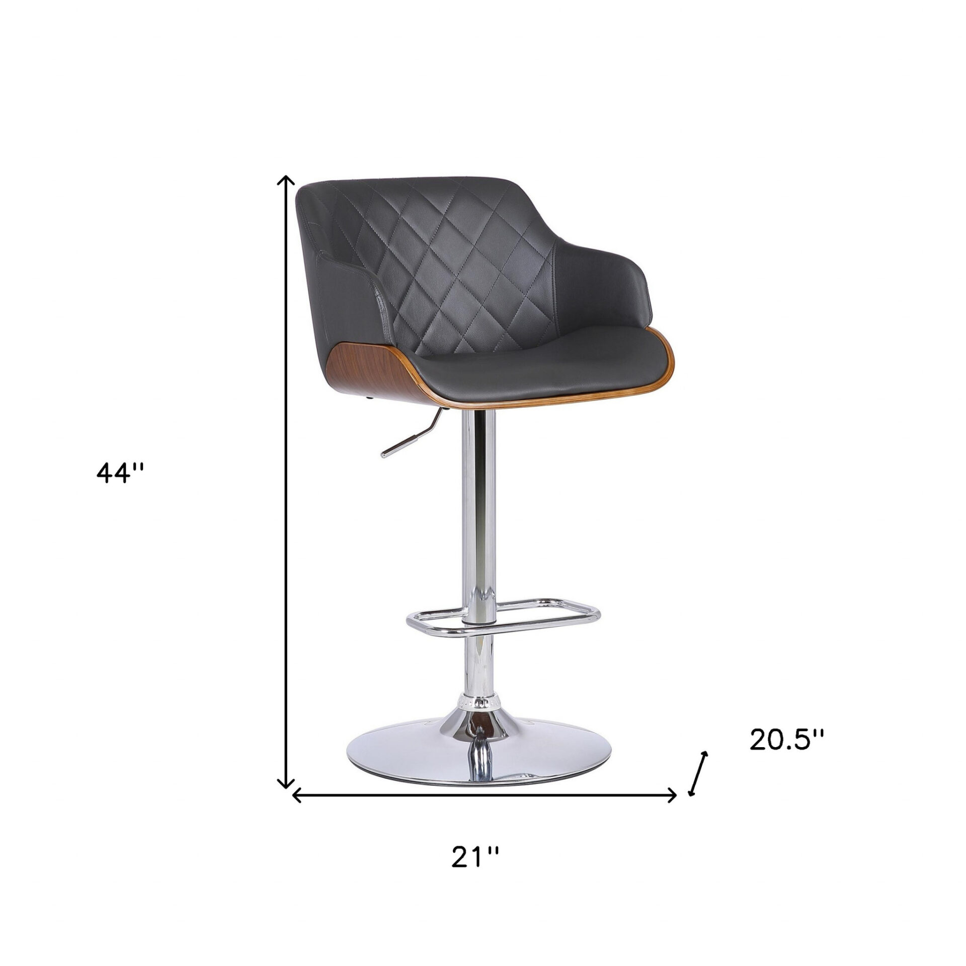 Adjustable Gray and Silver Low Back Swivel Bar Stool 9 Adjustable Gray and Silver Low Back Swivel Bar Stool - Image 9