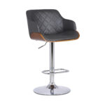 Adjustable Gray and Silver Low Back Swivel Bar Stool 11 Adjustable Gray and Silver Low Back Swivel Bar Stool