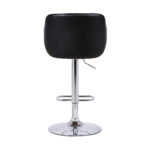 44 Inch Black Faux Leather Adjustable Swivel Bar Stool