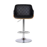 44 Inch Black Faux Leather Adjustable Swivel Bar Stool