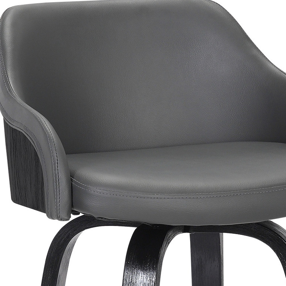 30 Inch Gray and Black Swivel Iron Bar Stool 7 30 Inch Gray and Black Swivel Iron Bar Stool - Image 7