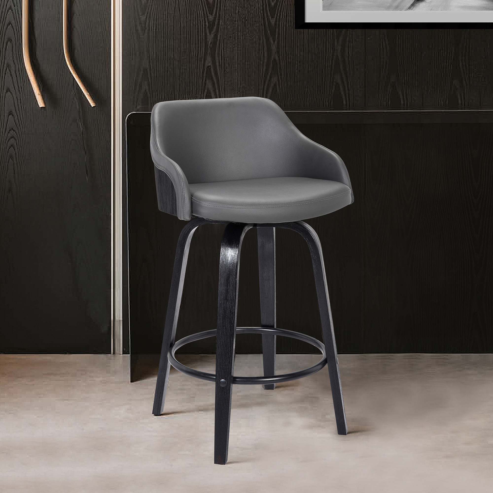 30 Inch Gray and Black Swivel Iron Bar Stool 18 30 Inch Gray and Black Swivel Iron Bar Stool