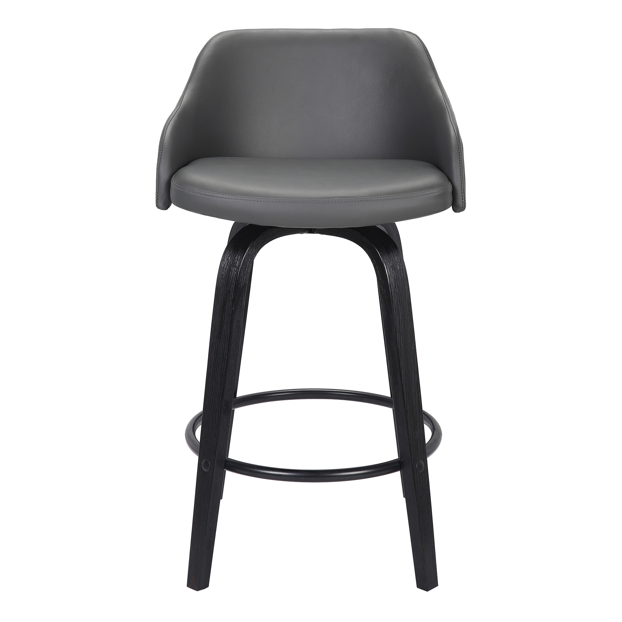 30 Inch Gray and Black Swivel Iron Bar Stool 4 30 Inch Gray and Black Swivel Iron Bar Stool - Image 4