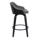 30 Inch Gray and Black Swivel Iron Bar Stool 14 30 Inch Gray and Black Swivel Iron Bar Stool