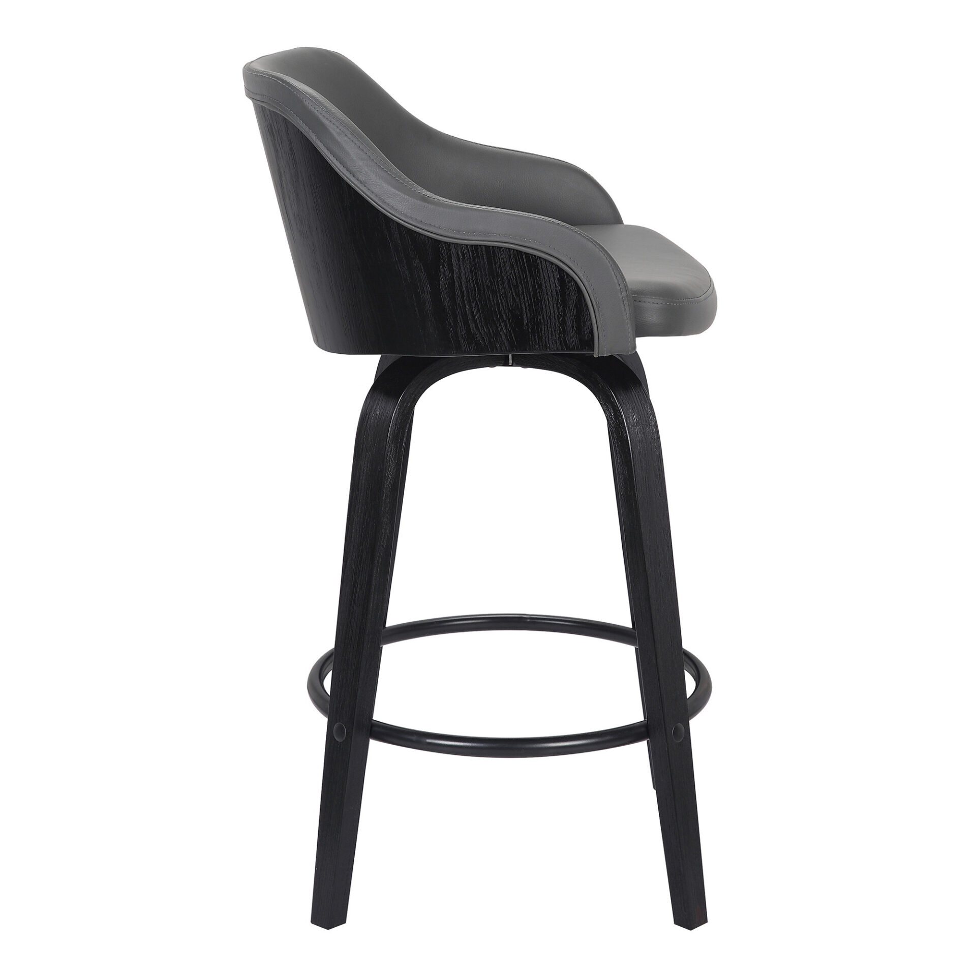 30 Inch Gray and Black Swivel Iron Bar Stool 5 30 Inch Gray and Black Swivel Iron Bar Stool - Image 5