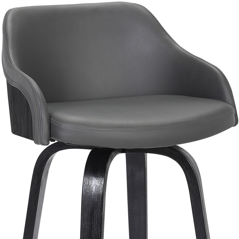 30 Inch Gray and Black Swivel Iron Bar Stool 8 30 Inch Gray and Black Swivel Iron Bar Stool - Image 8