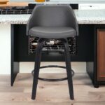 30 Inch Gray and Black Swivel Iron Bar Stool 10 30 Inch Gray and Black Swivel Iron Bar Stool
