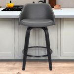 30 Inch Gray and Black Swivel Iron Bar Stool 12 30 Inch Gray and Black Swivel Iron Bar Stool