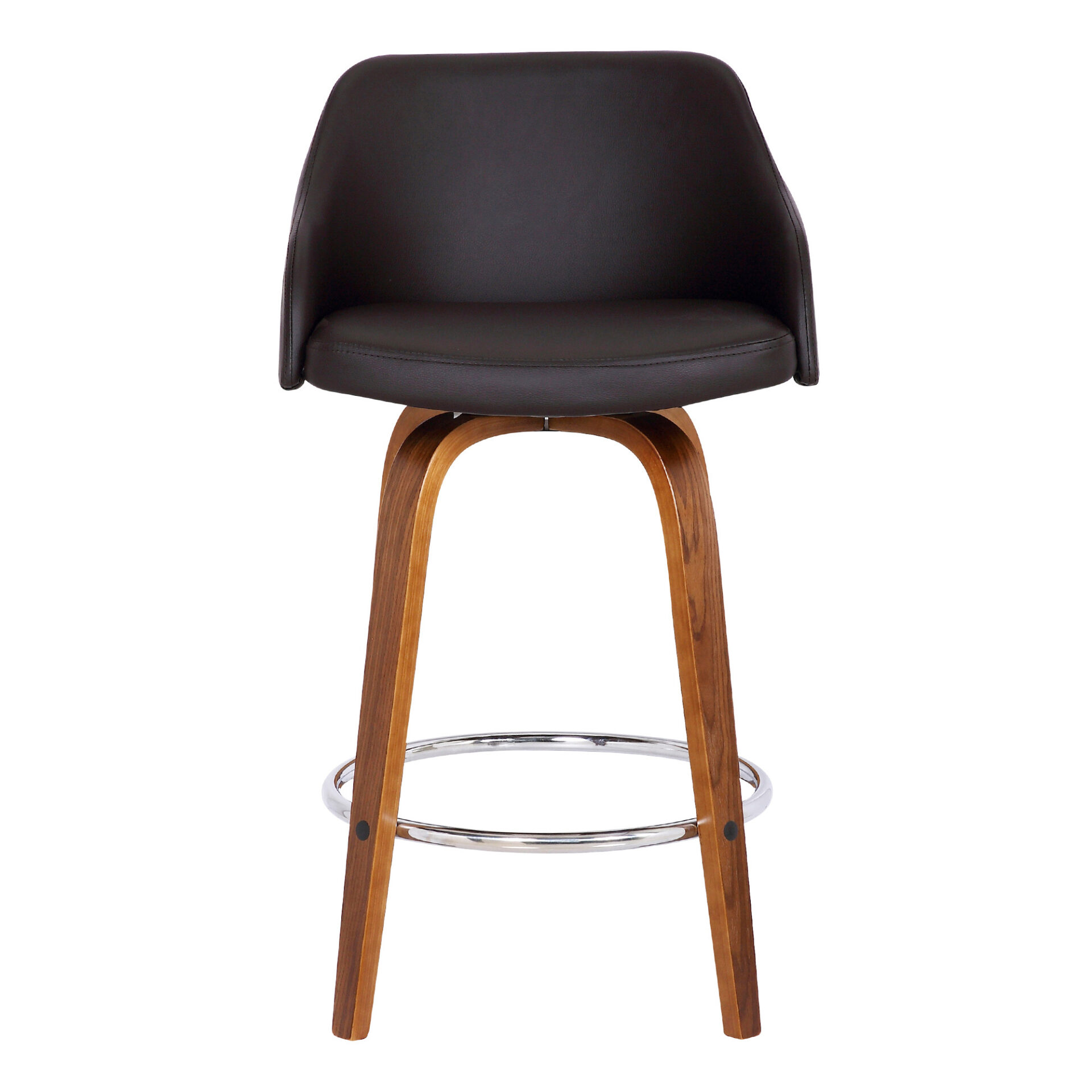 30 Inch Brown Iron Swivel Bar Stool with Footrest 3 30 Inch Brown Iron Swivel Bar Stool with Footrest - Image 3