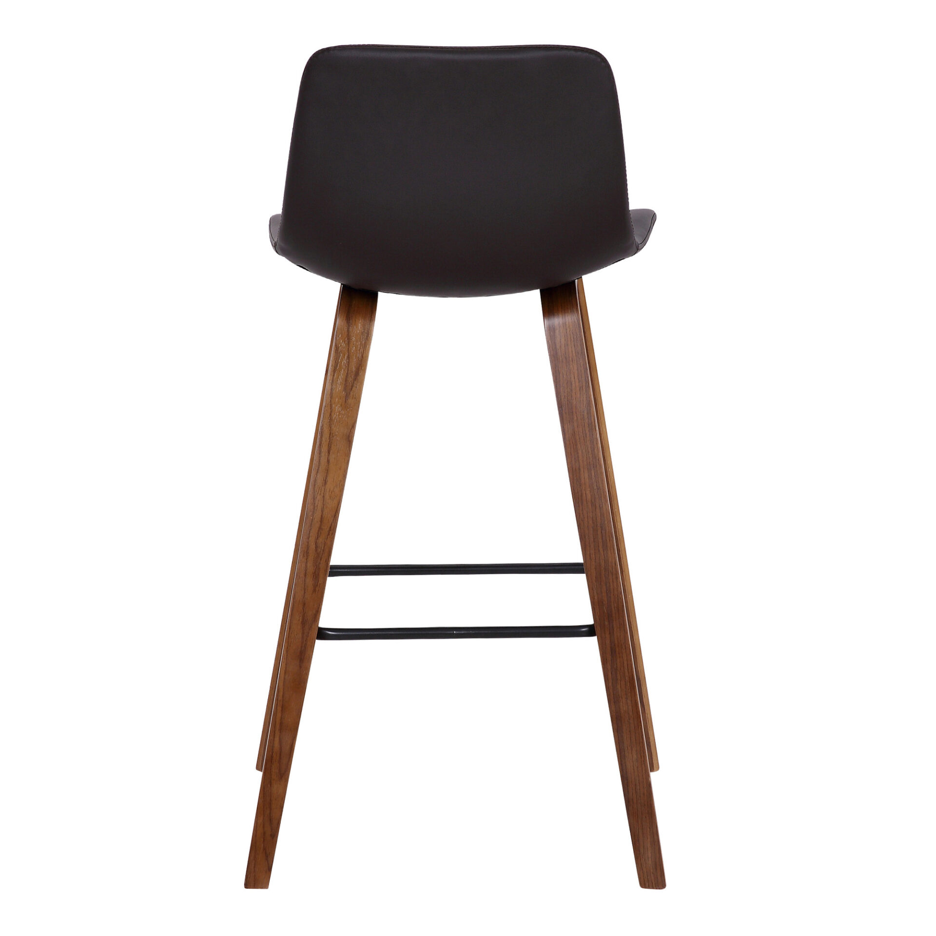 26-Inch Brown Faux Leather Low Back Counter Height Bar Stool 6 26-Inch Brown Faux Leather Low Back Counter Height Bar Stool - Image 6