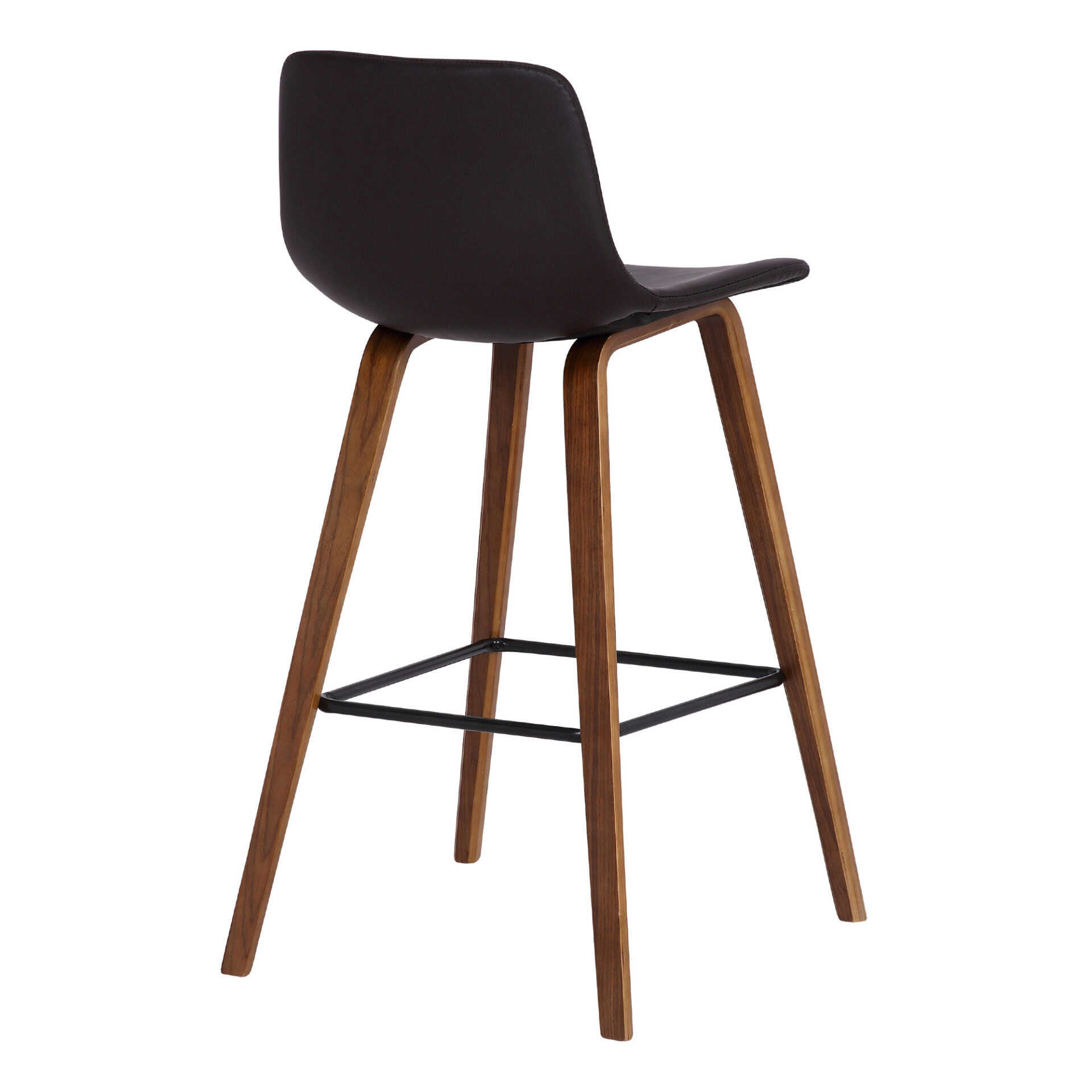 26-Inch Brown Faux Leather Low Back Counter Height Bar Stool 5 26-Inch Brown Faux Leather Low Back Counter Height Bar Stool - Image 5