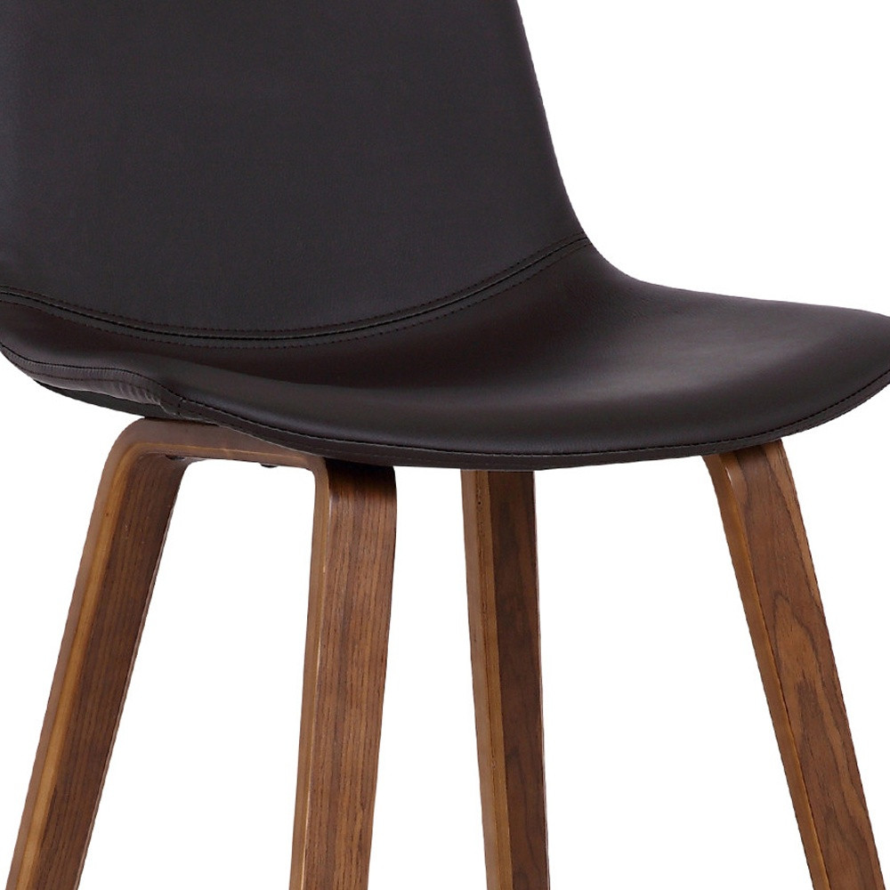 26-Inch Brown Faux Leather Low Back Counter Height Bar Stool 7 26-Inch Brown Faux Leather Low Back Counter Height Bar Stool - Image 7