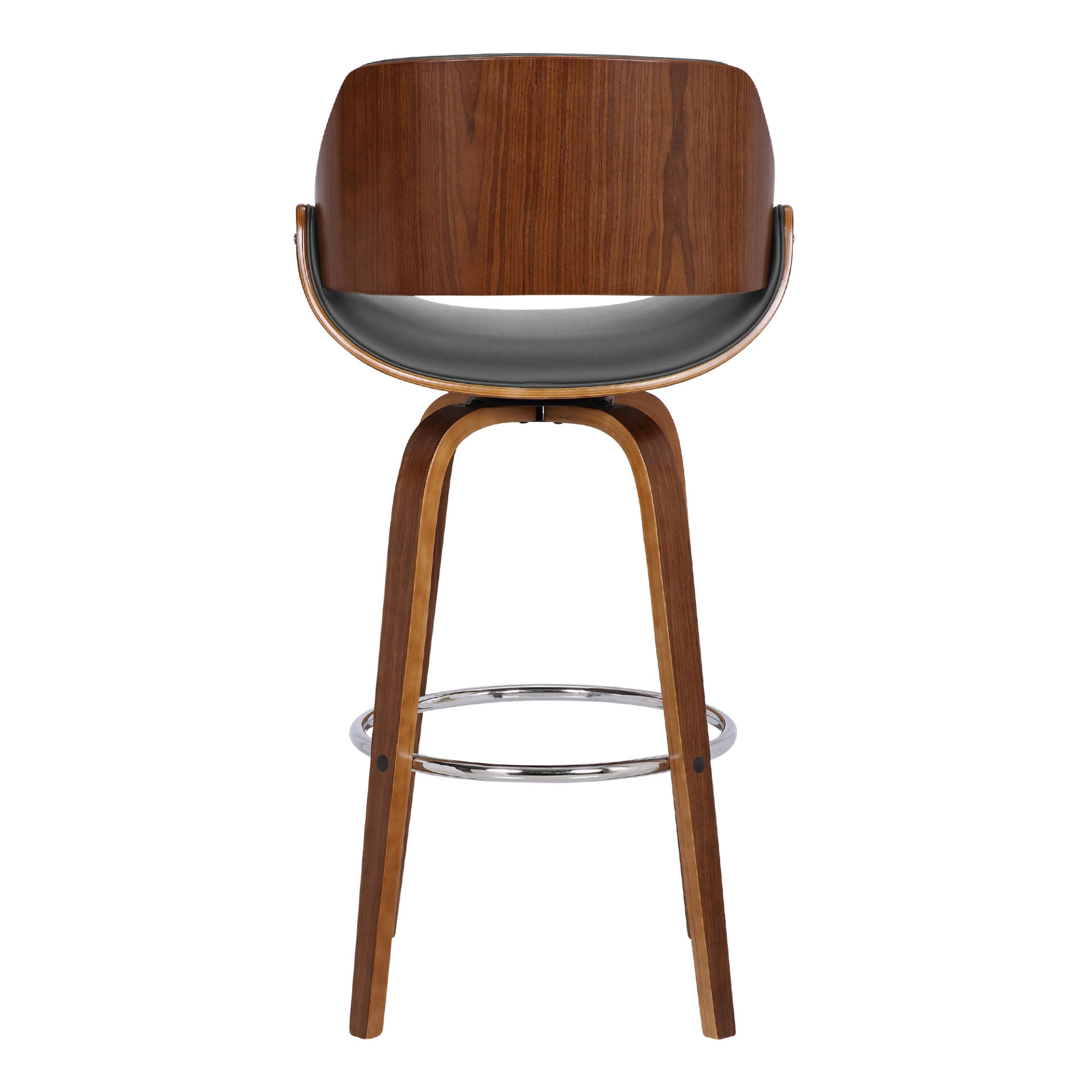 26-Inch Gray and Brown Swivel Low Back Bar Stool 6 26-Inch Gray and Brown Swivel Low Back Bar Stool - Image 6