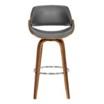 26-Inch Gray and Brown Swivel Low Back Bar Stool 12 26-Inch Gray and Brown Swivel Low Back Bar Stool