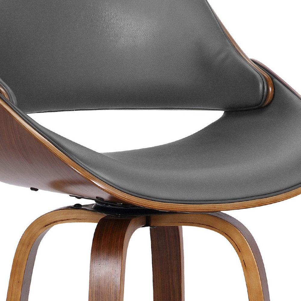 26-Inch Gray and Brown Swivel Low Back Bar Stool 8 26-Inch Gray and Brown Swivel Low Back Bar Stool - Image 8