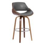 26-Inch Gray and Brown Swivel Low Back Bar Stool 10 26-Inch Gray and Brown Swivel Low Back Bar Stool
