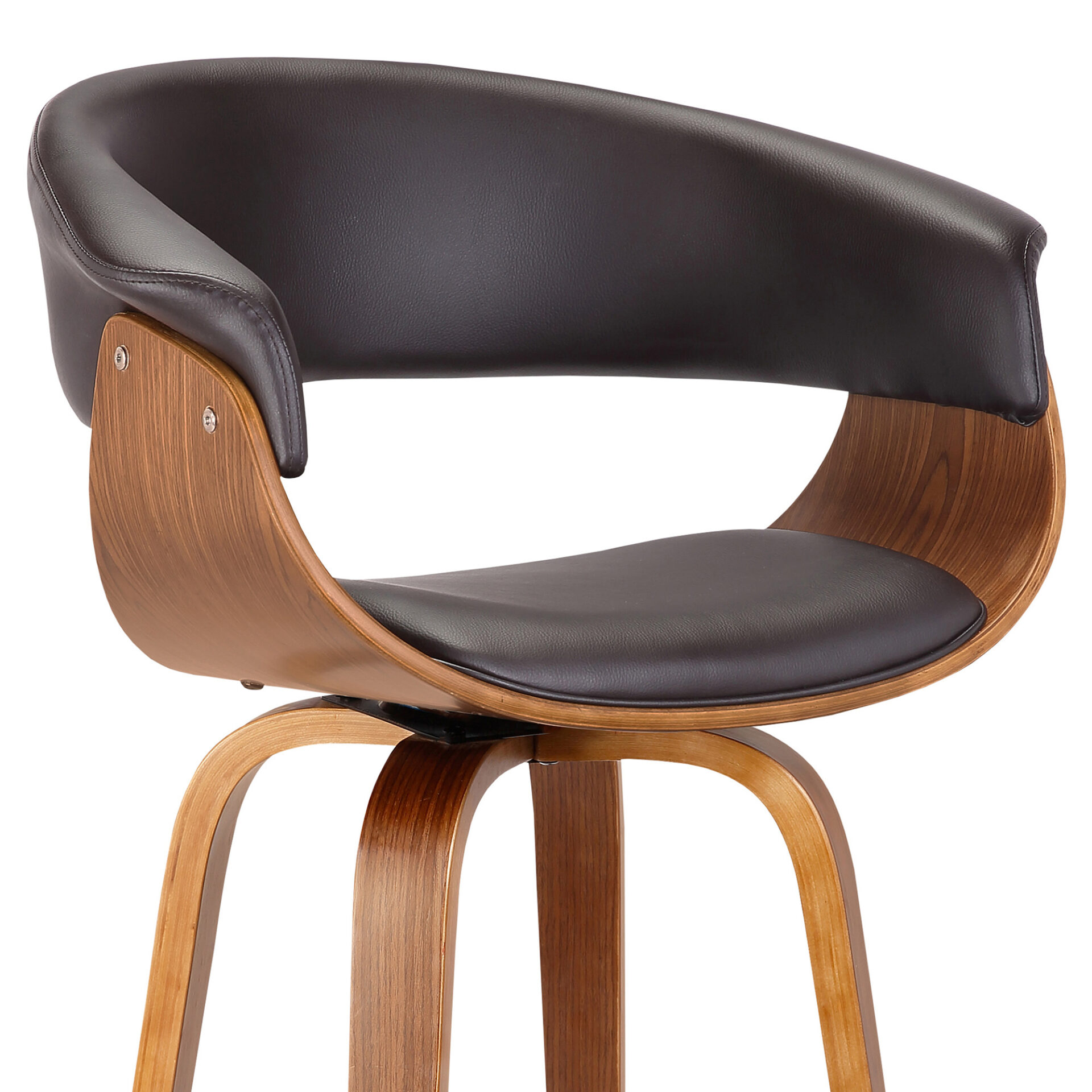 31 Inch Brown Faux Leather Swivel Low Back Bar Stool 5 31 Inch Brown Faux Leather Swivel Low Back Bar Stool - Image 5