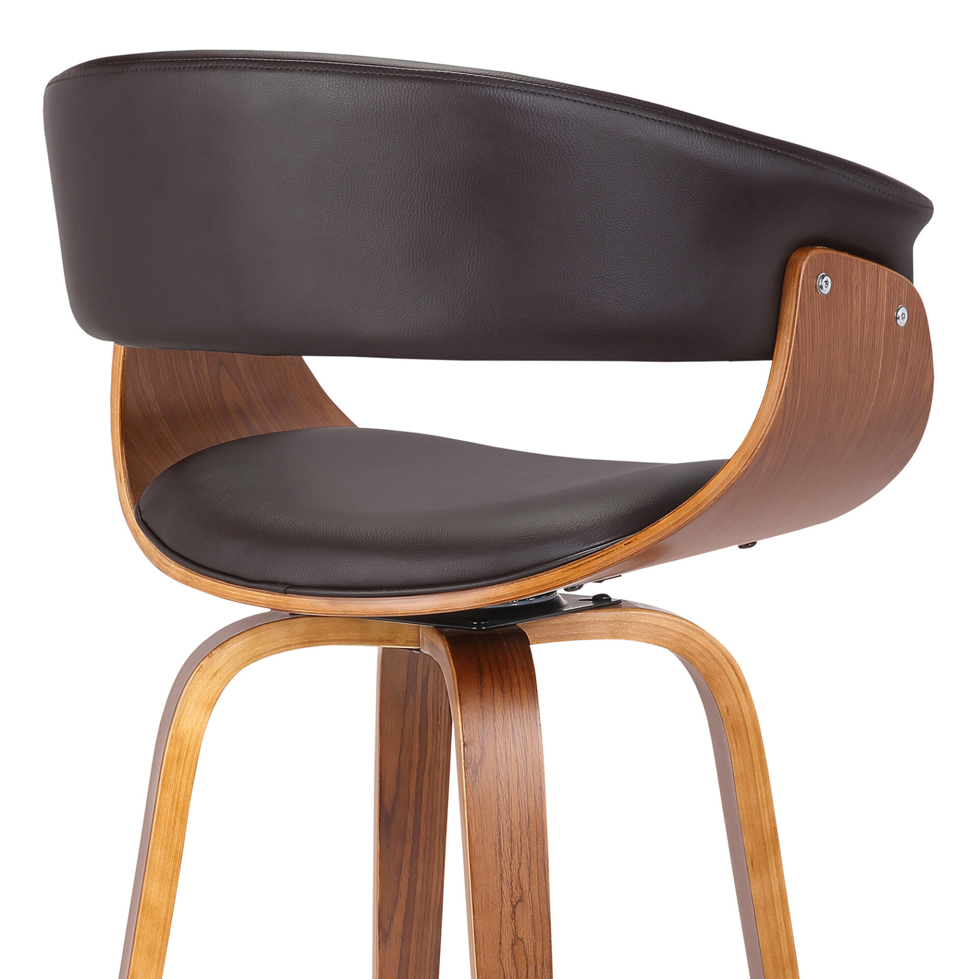 31 Inch Brown Faux Leather Swivel Low Back Bar Stool 6 31 Inch Brown Faux Leather Swivel Low Back Bar Stool - Image 6