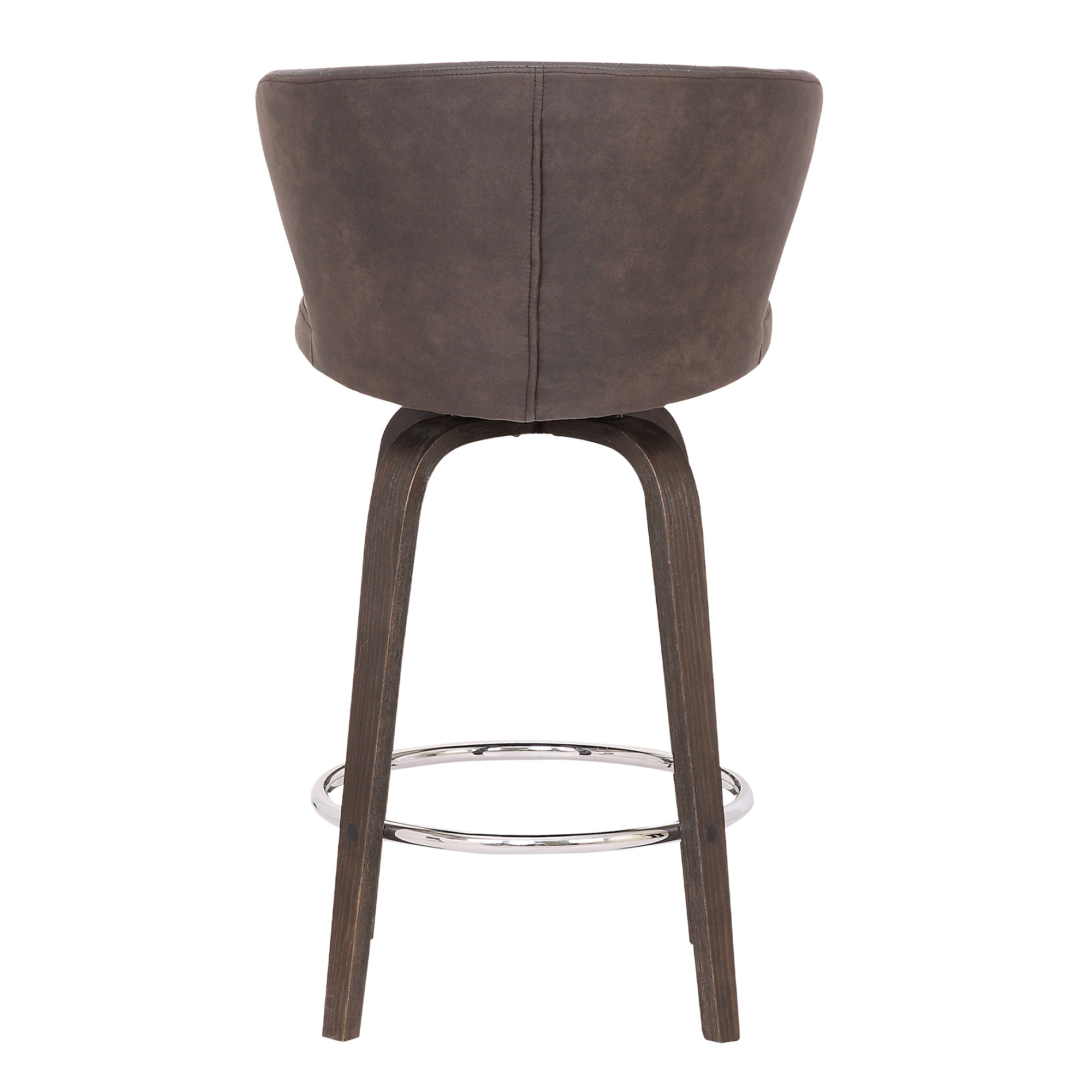 36 Inch Brown Faux Leather Swivel Counter Height Bar Stool 5 36 Inch Brown Faux Leather Swivel Counter Height Bar Stool - Image 5