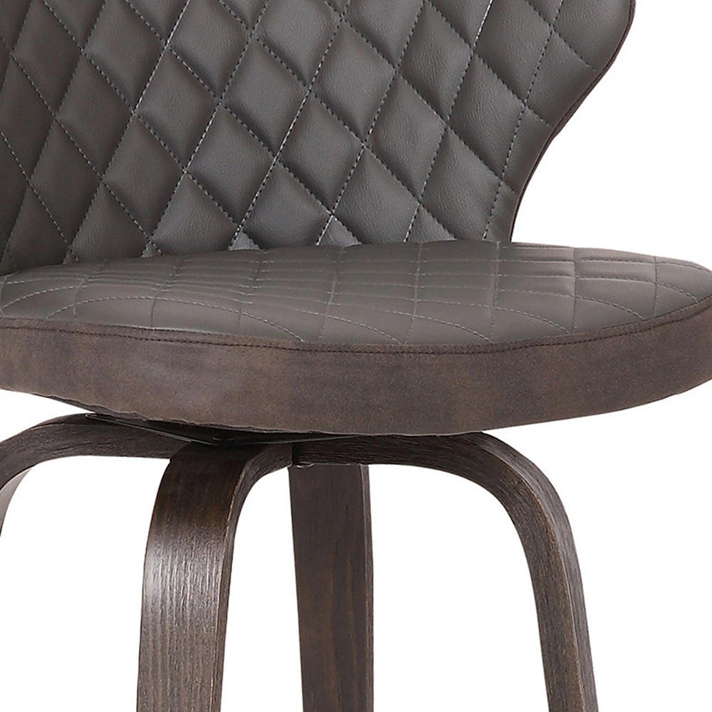 36 Inch Brown Faux Leather Swivel Counter Height Bar Stool 7 36 Inch Brown Faux Leather Swivel Counter Height Bar Stool - Image 7