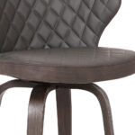 40" Brown Faux Leather and Iron Swivel Bar Stool