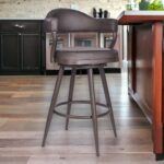 26 Inch Brown Swivel Faux Leather and Iron Bar Stool 11 26 Inch Brown Swivel Faux Leather and Iron Bar Stool